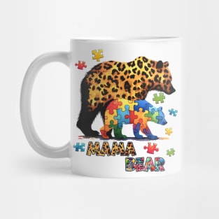 Mama bear Autism Awareness Gift for Birthday, Mother's Day, Thanksgiving, Christmas Mug